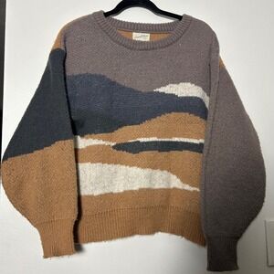 Universal Thread Womens Landscape Sweater Size S Multicolor Pullover Long Sleeve